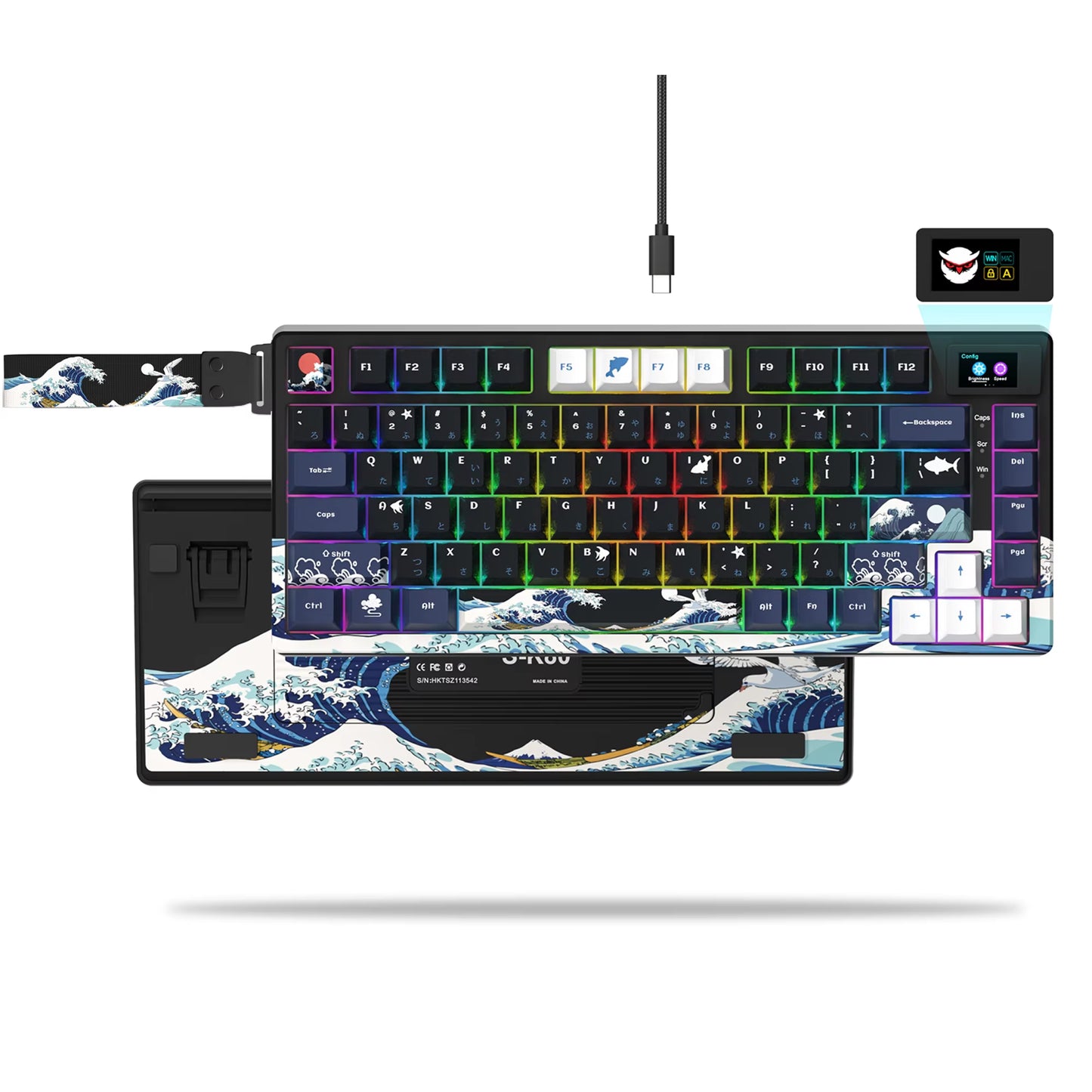 S-K80 75% Keyboard with Color OLED Display Mechanical Gaming Keyboard Hot Swap Keyboard Gasket Mount RGB Custom Keyboard