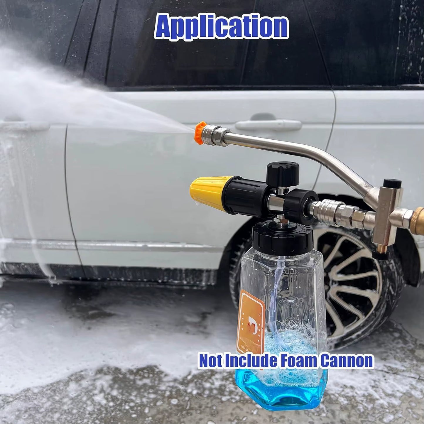 Pressure Washer Dual-Connector Wand Tool 1/4" Quick Connect Switch Double Tip Attachment for Foam Cannon and Spray Nozzle