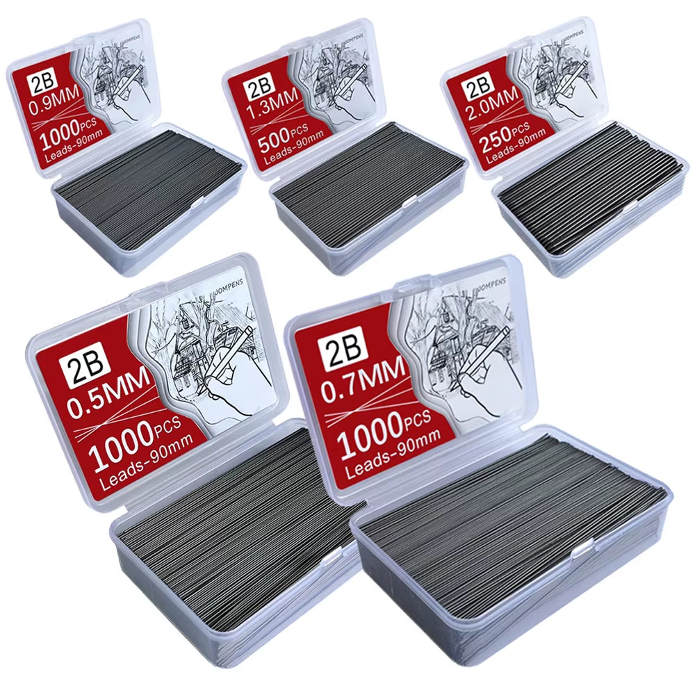1000Pcs Mechanical Pencil Lead Core 0.5 0.7 0.9 1.3 2.0Mm Large Capacity Replaceable Pencil Refills Student Affordable Gift Box