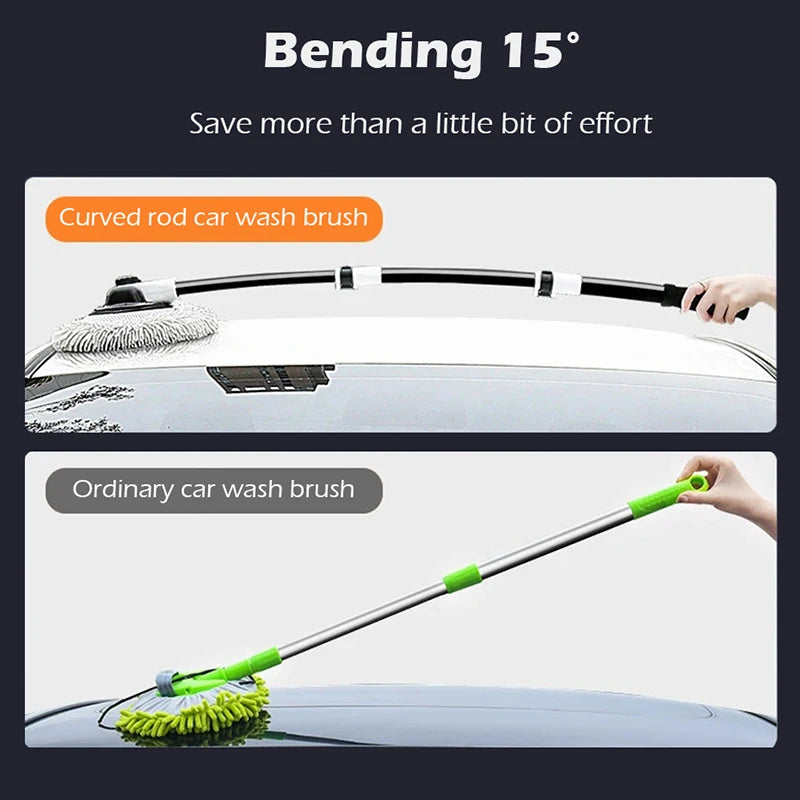 Car Wash Brush Mop Kit Cleaning Brush Chenille Car Wash Brush Telescopic Long Handle Cleaning Mop for Car Wash Care