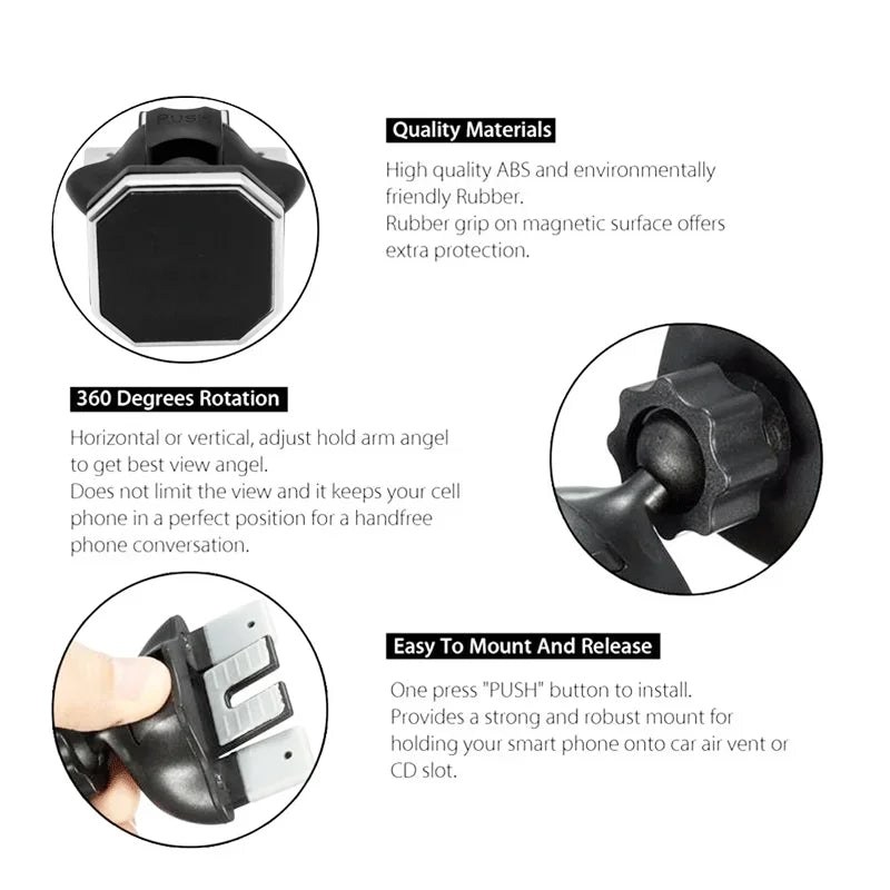 360º Magnetic Car CD Slot Air Outlet Mount Holder Cradle for Iphone 13 12 11 Pro Max Huawei Xiaomi 12S Ultra 12X Cell Phone GPS