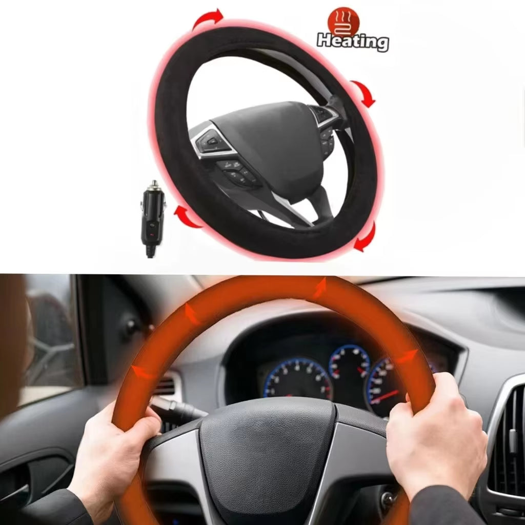 Heated Steering Wheel Cover Winter Hand Warmer Universal Car Steering Heater Auto Warm Anti-Skid Protector Accessory 12V