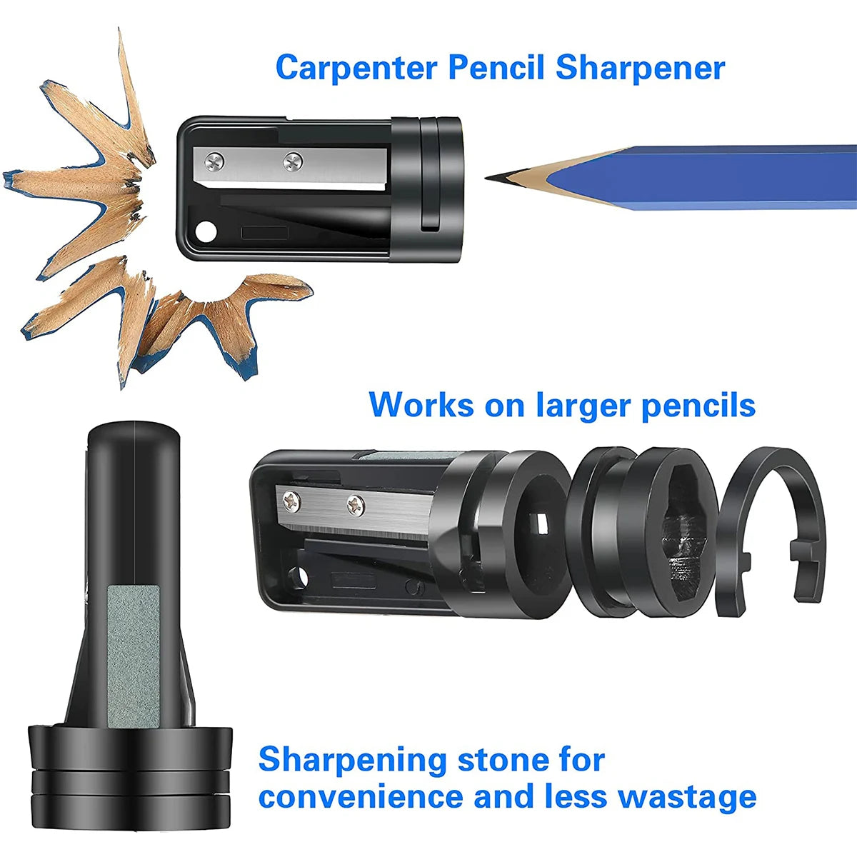 12Pcs Carpenter Pencils Tool Set 7Inch Carpenter Pencil with Sharpener Flat Wood Construction Pencil with Retractable Pen Holder