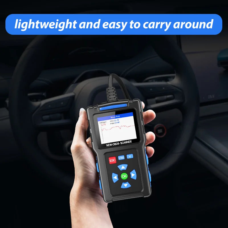 Topdiag T200 Car OBD2 Scanner Diagnostic Tool Engine Code Reader Car Voltage Tester Automotive Vehicle Fault Code Scanner OBDII