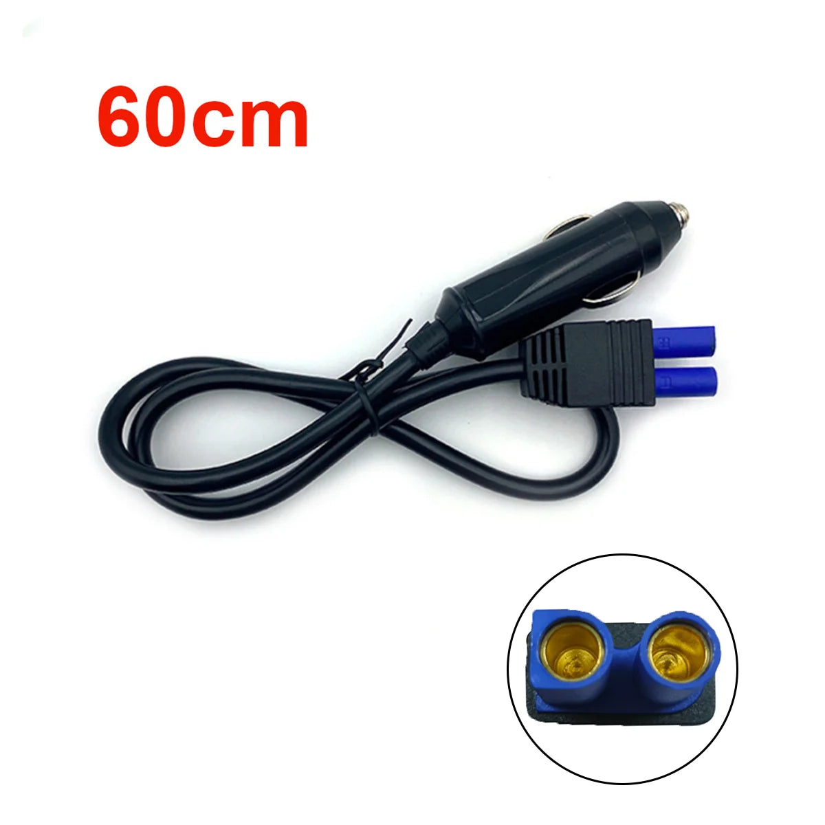 60Cm Car Emergency Battery Booster Portable Jump Starter Cable Cigarette Lighter Plug to EC5 Female Adapter Cord