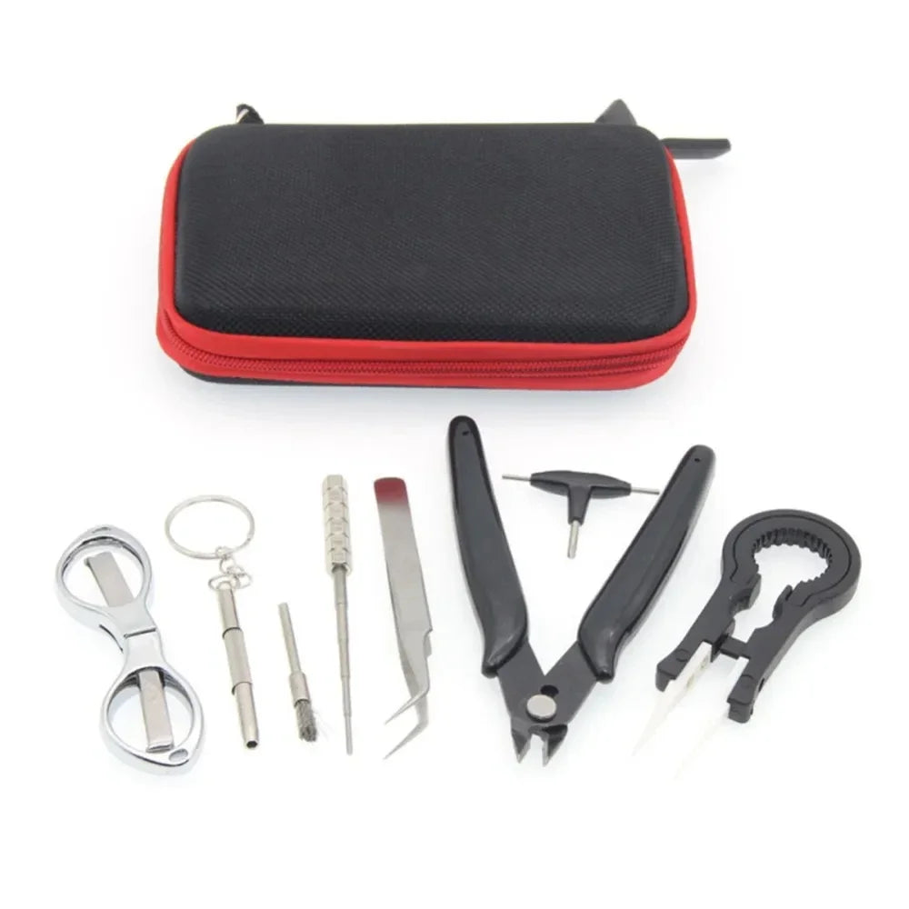 8 in 1 DIY Repair Tool Kit + Pliers Ceramics Tweezers Folding Scissors Coil Jig Screwdriver Hand Tool Set