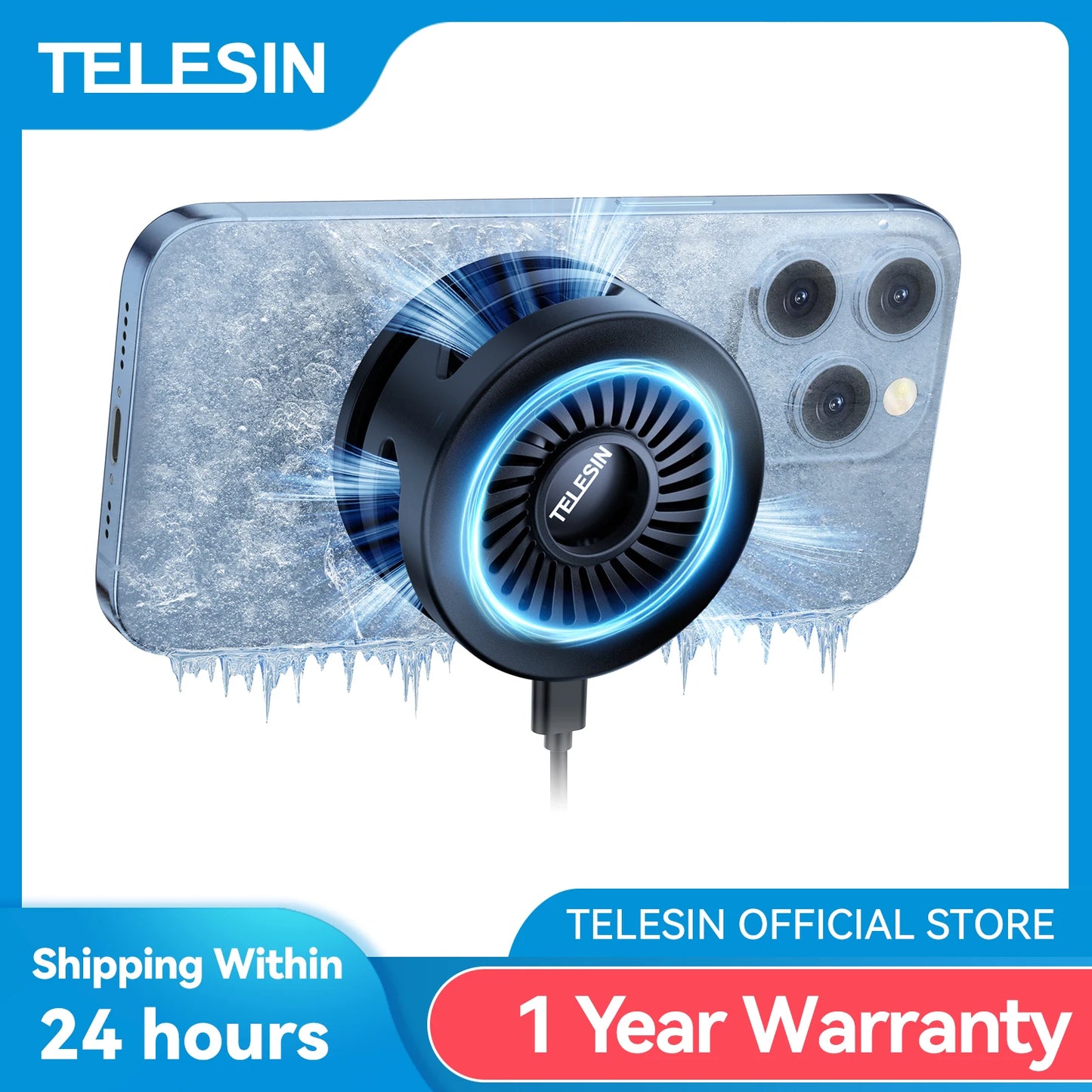 Magnetic Mobile Phone Radiator Cooler Cooling Fan Heat Sink for Cellphones Tablets Cooler for Live Streaming Gamming