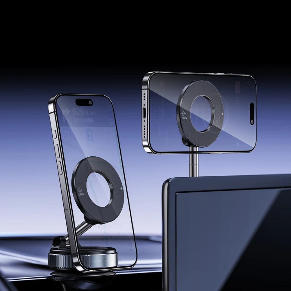 Vacuum Adsorption Magnetic Suction Cup Phone Mount Double Sided Hands-Free Magnetic Cell Phone Holder for Car/Gym/Mirror/Smooth