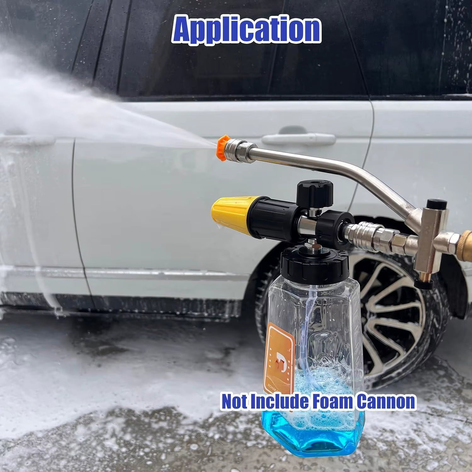 Pressure Washer Dual-Connector Wand Tool 1/4" Quick Connect Switch Double Tip Attachment for Foam Cannon and Spray Nozzle