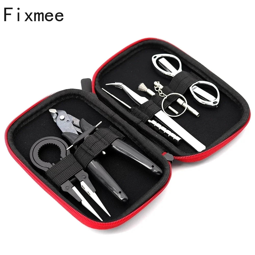 8 in 1 DIY Repair Tool Kit + Pliers Ceramics Tweezers Folding Scissors Coil Jig Screwdriver Hand Tool Set