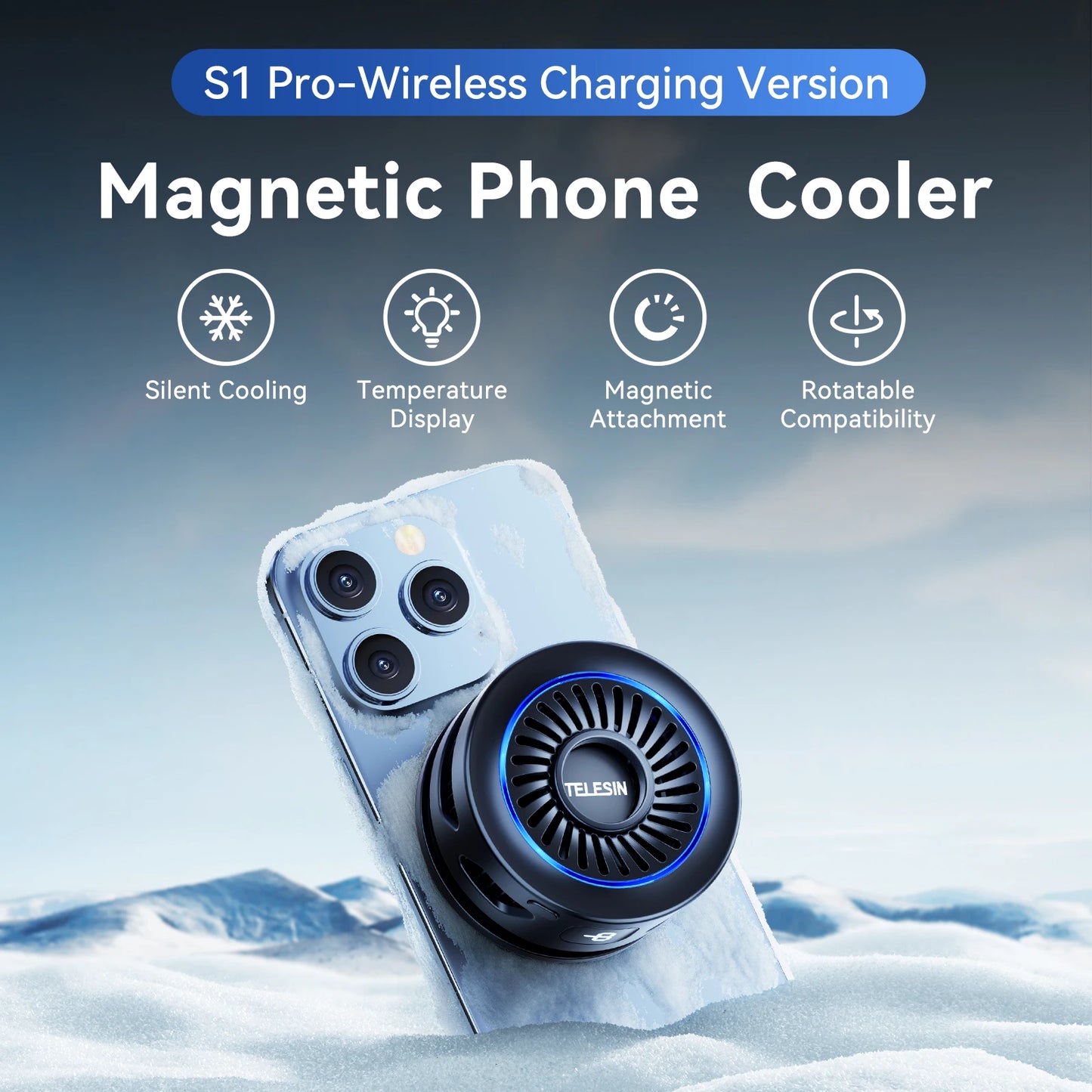 Magnetic Mobile Phone Radiator Cooler Cooling Fan Heat Sink for Cellphones Tablets Cooler for Live Streaming Gamming