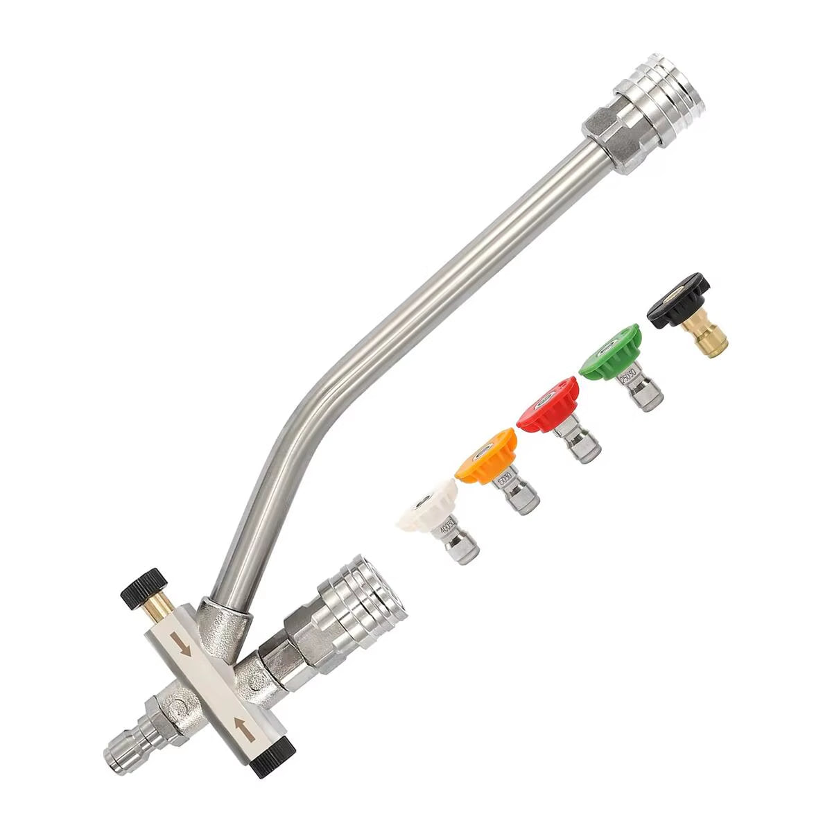 Pressure Washer Dual-Connector Wand Tool 1/4" Quick Connect Switch Double Tip Attachment for Foam Cannon and Spray Nozzle