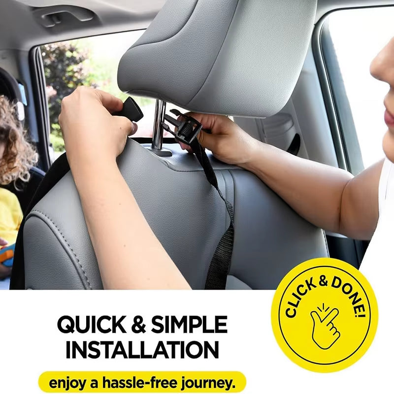 600D Oxford Waterproof Kick Mats Backseat Protector from Dirt Mud Scratches Car Back Seat Cover for Kids with Storage Organizers