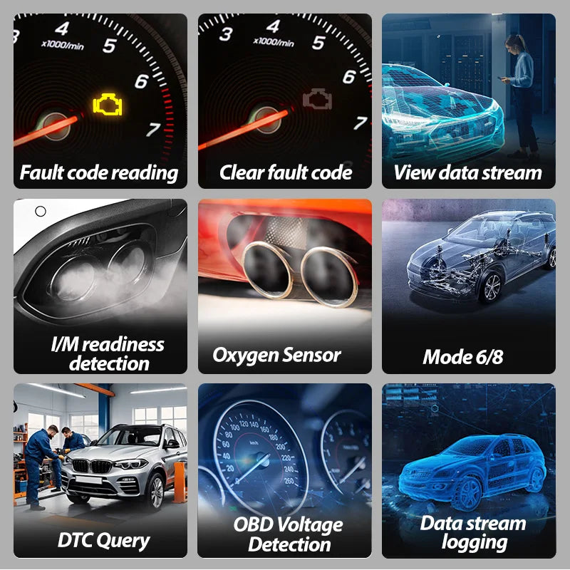 Topdiag T200 Car OBD2 Scanner Diagnostic Tool Engine Code Reader Car Voltage Tester Automotive Vehicle Fault Code Scanner OBDII