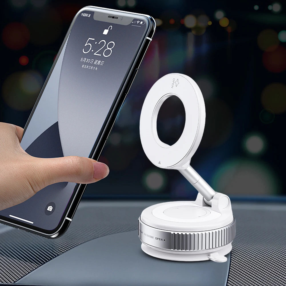 Vacuum Adsorption Magnetic Suction Cup Phone Mount Double Sided Hands-Free Magnetic Cell Phone Holder for Car/Gym/Mirror/Smooth