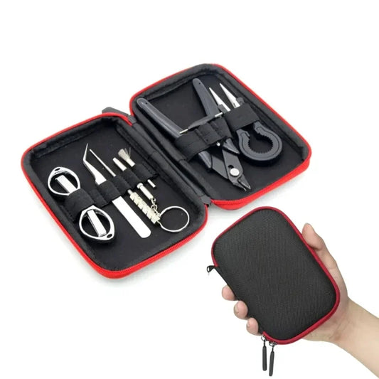 8 in 1 DIY Repair Tool Kit + Pliers Ceramics Tweezers Folding Scissors Coil Jig Screwdriver Hand Tool Set