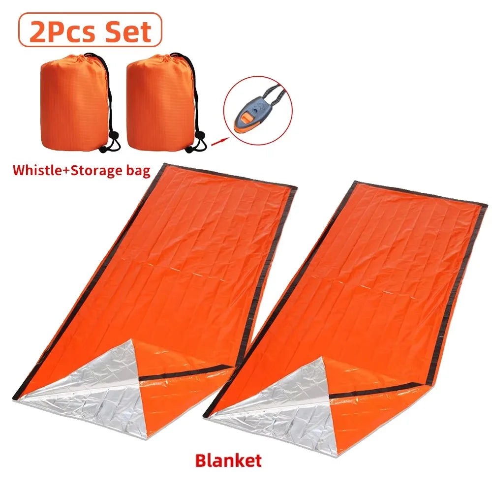 Portable Waterproof Mylar Emergency Survival Sleeping Bag - Thermal Insulated Sack for Outdoor Camping, First Aid & Rescue