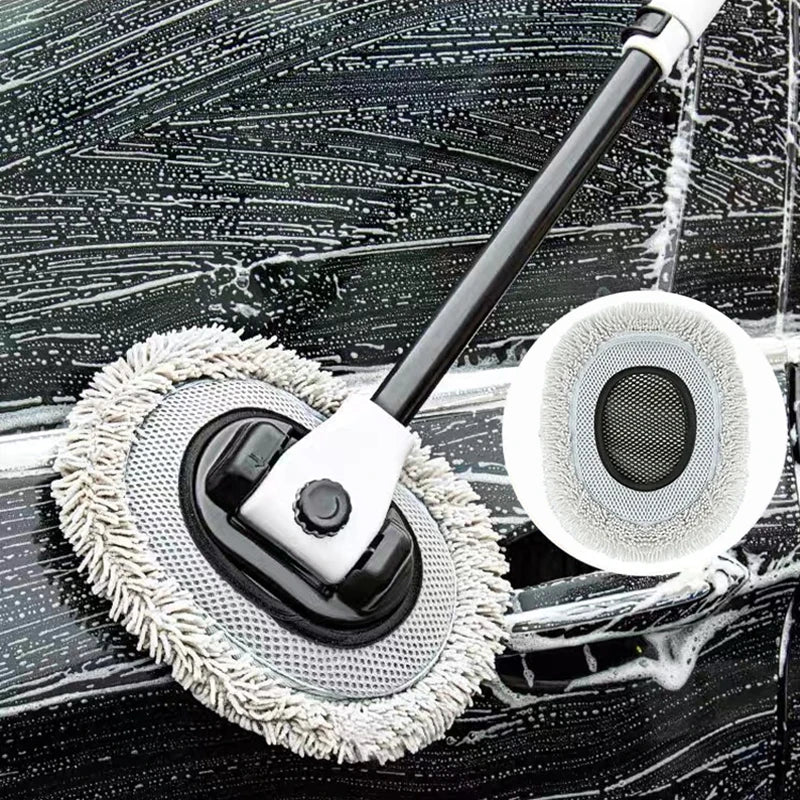 Car Wash Brush Mop Kit Cleaning Brush Chenille Car Wash Brush Telescopic Long Handle Cleaning Mop for Car Wash Care