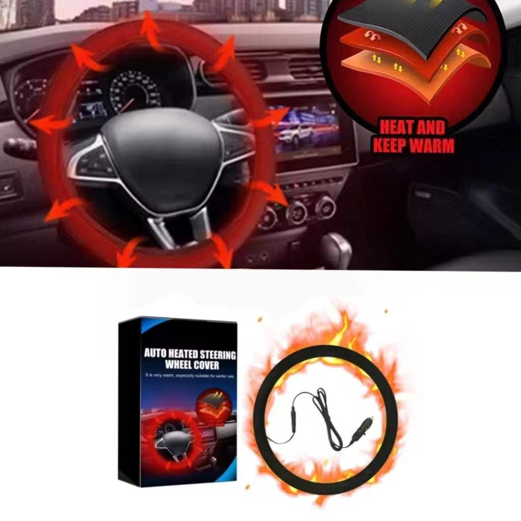 Heated Steering Wheel Cover Winter Hand Warmer Universal Car Steering Heater Auto Warm Anti-Skid Protector Accessory 12V