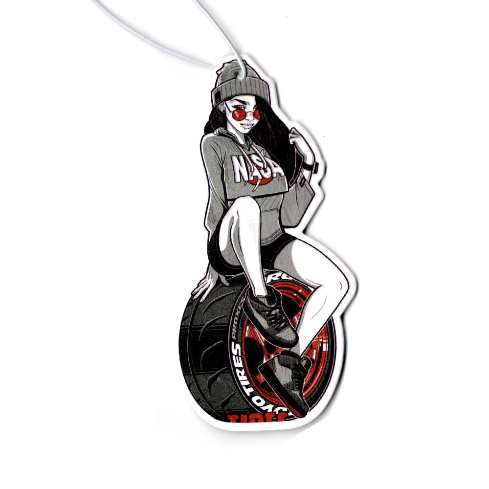 New JDM Style Racing Performance Car Rearview Mirror Pendant Air Freshener Solid Paper Decoration Car Decoration Anime Decor