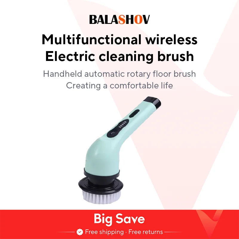 9-In-1 Electric Cleaning Brush Electric Spin Cleaning Scrubber Electric Cleaning Tools Parlour Kitchen Bathroom Cleaning Gadgets