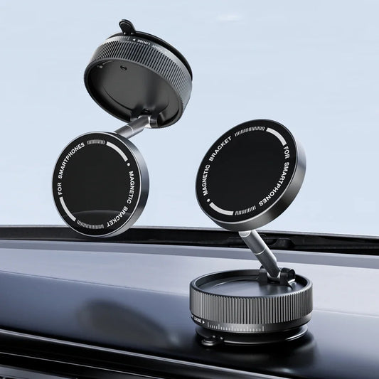 Vacuum Suction Magnetic Phone Holder with 360 Degree Rotation,Handsfree Magnetic Foldable Phone Mount for Car/Smooth Surface